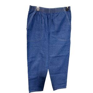 Classic Elements Pull-On Jeans Sz 8P ankle Blue Denim pockets high rise